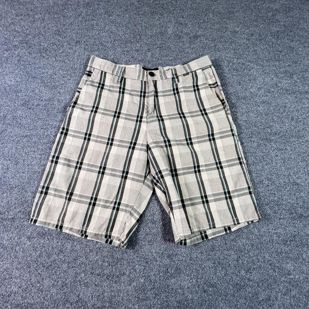 Hurley Mens Chino Shorts 32 Beige Plaid Cotton Beach Summer MW606BN4